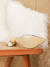 Fashionable Colorful Pointed Toe Simple Design Open Back Heeled Shoes, Elegant European Style